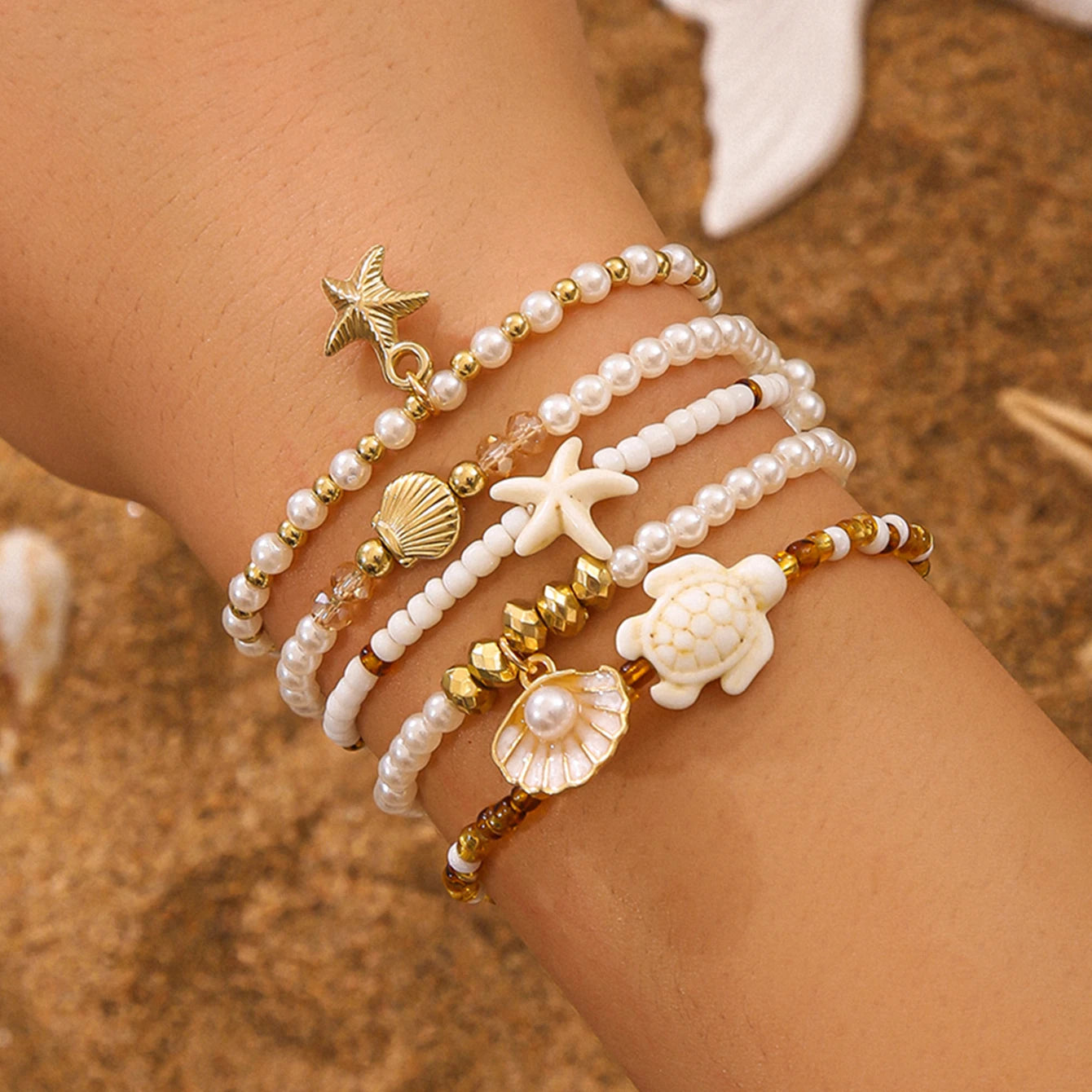 Pearl Bracelet Starfish Shell