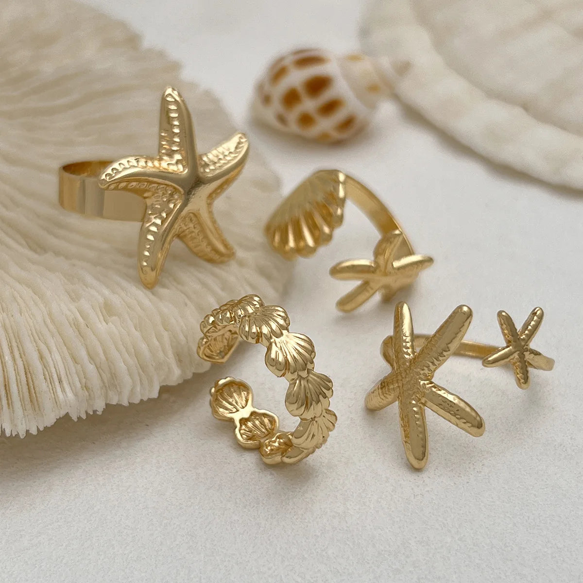 Starfish Scallop Rings