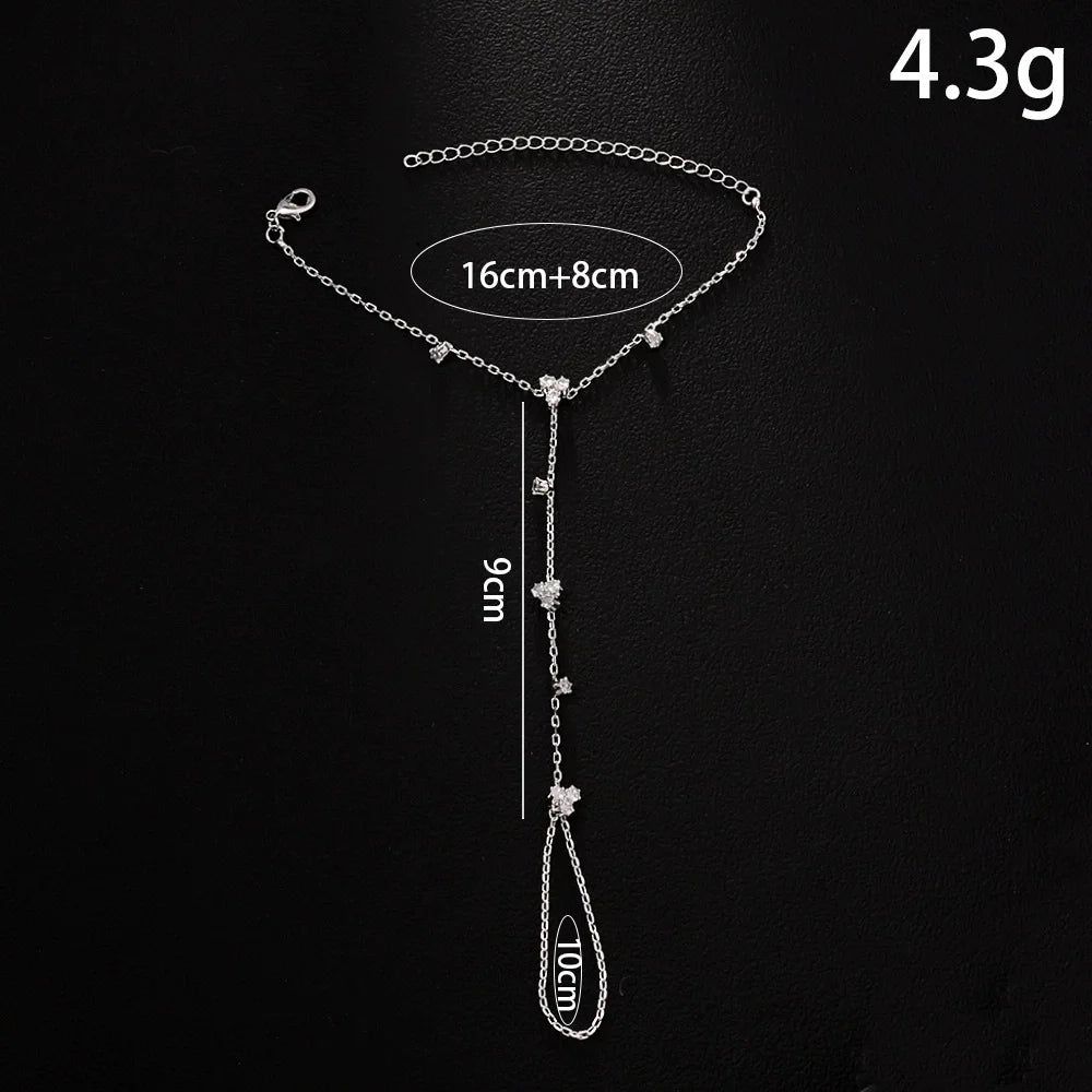 Rhinestone Flower Bracelet