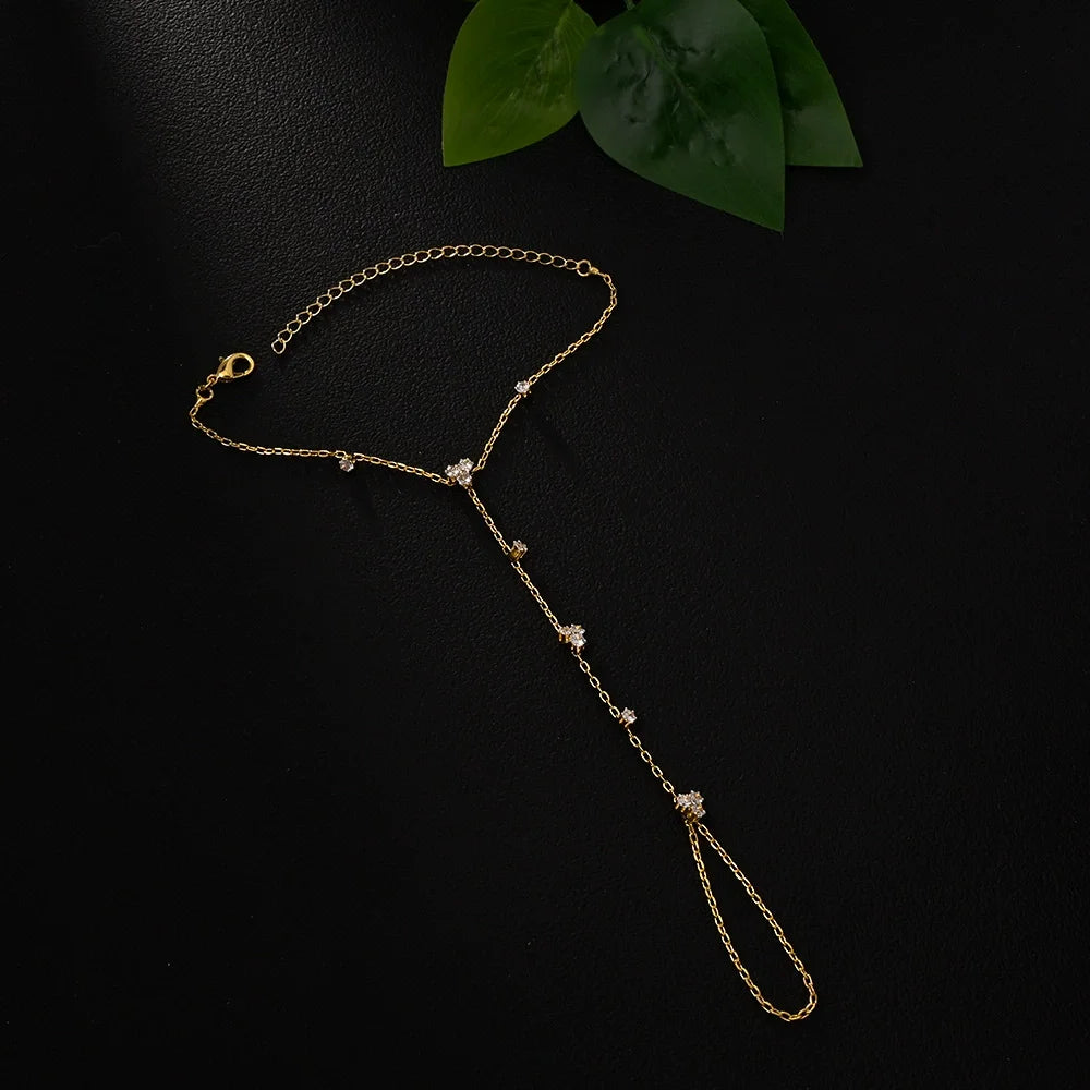 Rhinestone Flower Bracelet