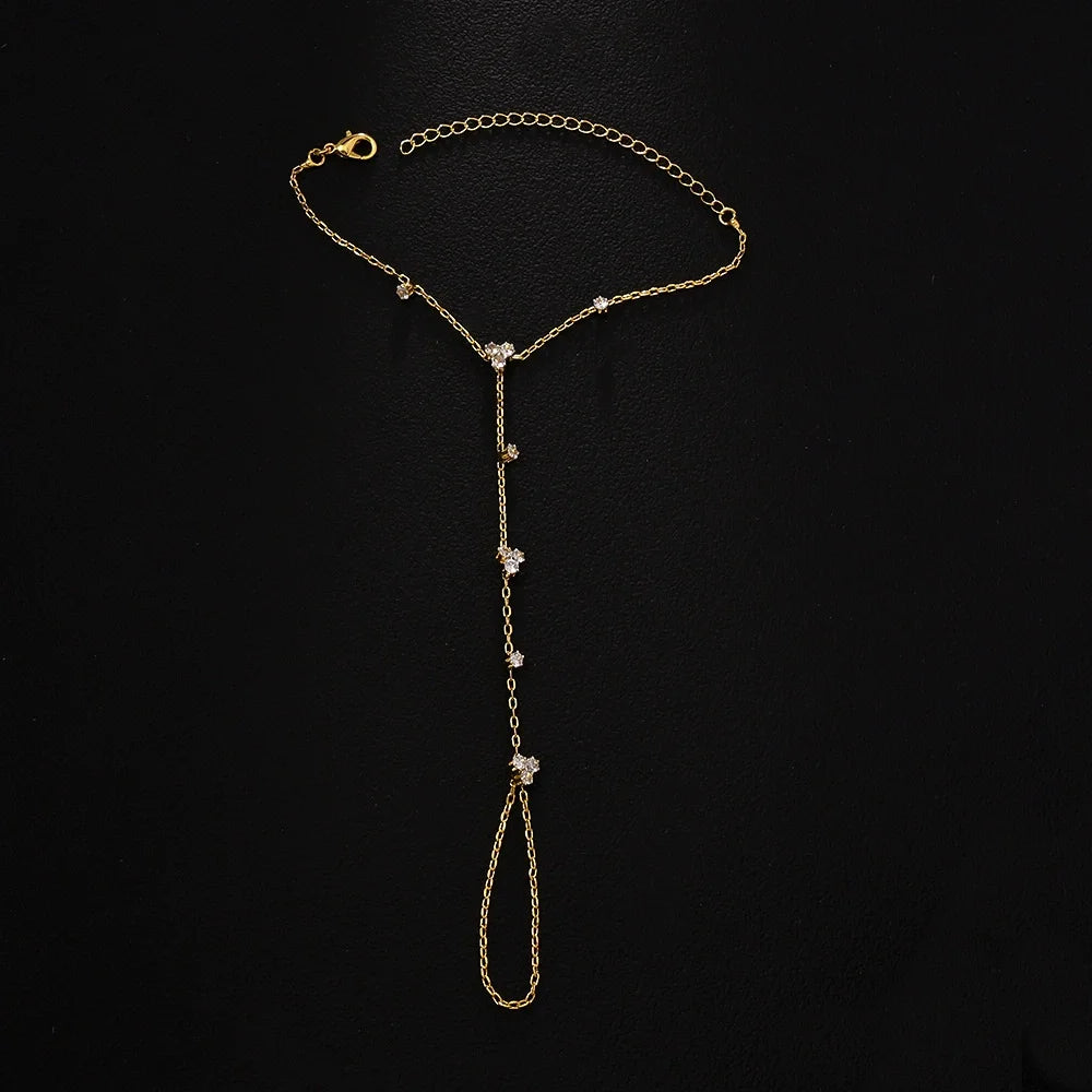 Rhinestone Flower Bracelet