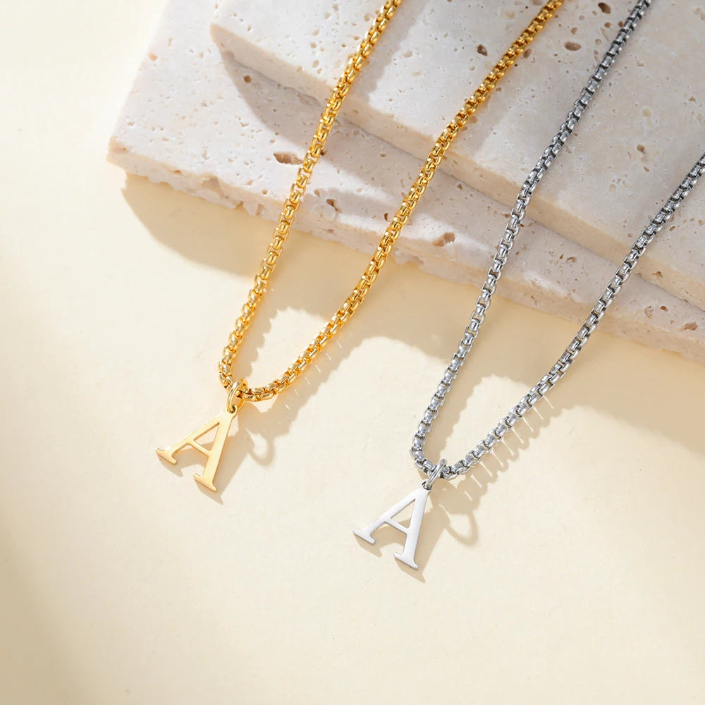 Letter Box Chain Necklace