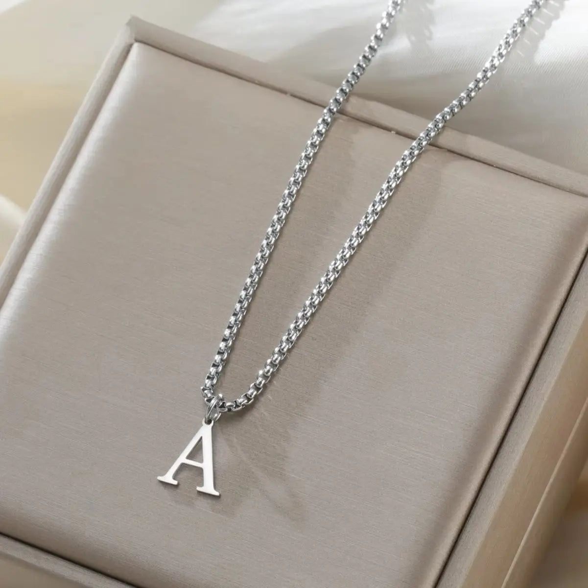 Letter Box Chain Necklace