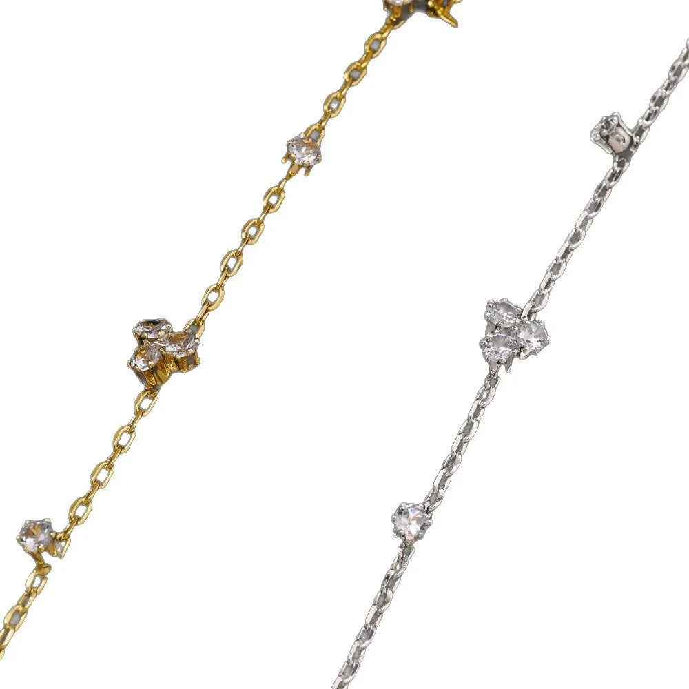 Rhinestone Flower Bracelet